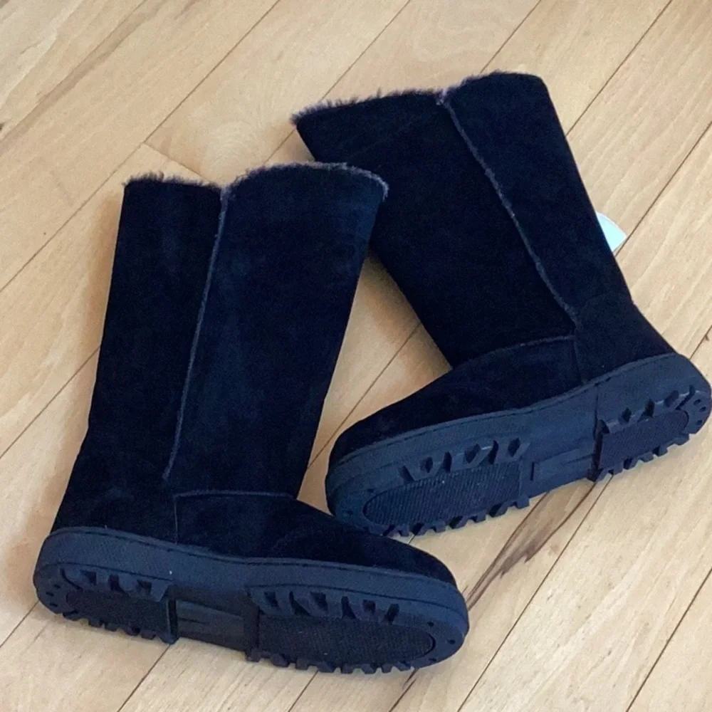 Rampage Black Faux Fur Button Boots - Picture 11 of 15